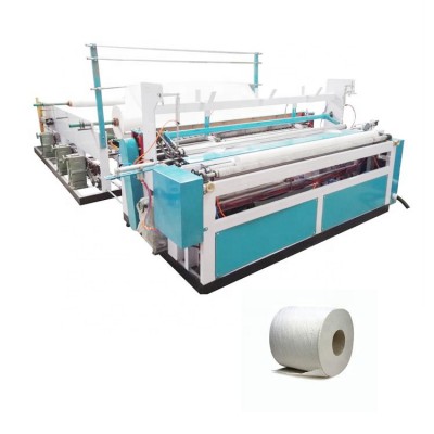 Full Auto High Speed Toilet Paper Rewinding Perforating Process Machine With Emboss